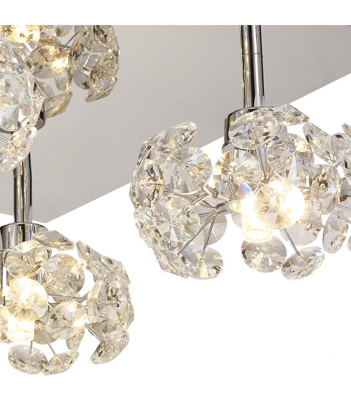 Salisbury Square 4 Light G9 40cm Flush Light With Polished Chrome Square And Crystal Shade-9
