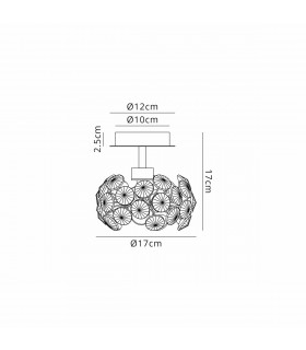 Salisbury G9 Ceiling Lamp With Polished Chrome And Crystal Shade-2