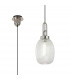 Yorktown Ceiling Pendant E27 With 20cm Almond Ribbed Glass Clear Polished Nickel Matt Black-1