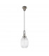 Yorktown Ceiling Pendant E27 With 20cm Almond Ribbed Glass Clear Polished Nickel Matt Black-4