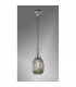 Yorktown Ceiling Pendant E27 With 20cm Almond Ribbed Glass Smoked Polished Nickel Matt Black-3