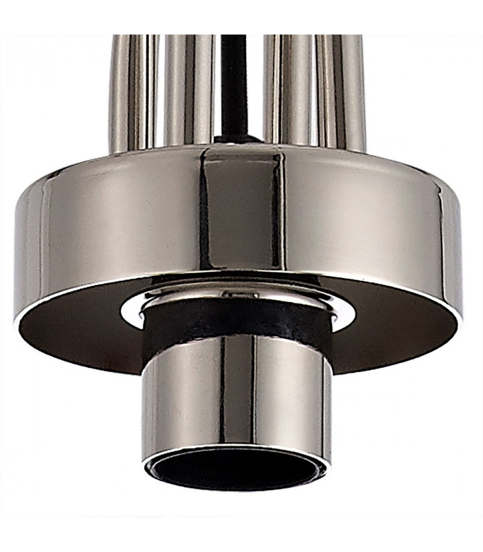 Yorktown Ceiling Pendant E27 With 20cm Almond Ribbed Glass Champagne Polished Nickel Matt Black-8