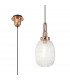 Yorktown Ceiling Pendant E27 With 20cm Almond Ribbed Glass Clear Copper Matt Black-1