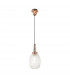Yorktown Ceiling Pendant E27 With 20cm Almond Ribbed Glass Clear Copper Matt Black-5