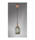 Yorktown Ceiling Pendant E27 With 20cm Almond Ribbed Glass Smoked Copper Matt Black-3
