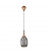 Yorktown Ceiling Pendant E27 With 20cm Almond Ribbed Glass Smoked Copper Matt Black-4