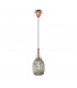 Yorktown Ceiling Pendant E27 With 20cm Almond Ribbed Glass Smoked Copper Matt Black-5