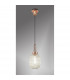 Yorktown Ceiling Pendant E27 With 20cm Almond Ribbed Glass Champagne Copper Matt Black-3