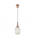 Yorktown Ceiling Pendant E27 With 20cm Almond Ribbed Glass Champagne Copper Matt Black-4