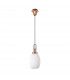 Yorktown Ceiling Pendant E27 With 20cm Almond Ribbed Glass Opal Copper Matt Black-4