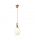 Yorktown Ceiling Pendant E27 With 20cm Almond Ribbed Glass Opal Copper Matt Black-5