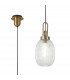 Yorktown Ceiling Pendant E27 With 20cm Almond Ribbed Glass Clear Brass Gold Matt Black-1
