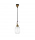 Yorktown Ceiling Pendant E27 With 20cm Almond Ribbed Glass Clear Brass Gold Matt Black-4