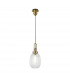 Yorktown Ceiling Pendant E27 With 20cm Almond Ribbed Glass Clear Brass Gold Matt Black-5