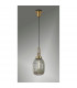 Yorktown Ceiling Pendant E27 With 20cm Almond Ribbed Glass Smoked Brass Gold Matt Black-3