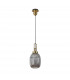 Yorktown Ceiling Pendant E27 With 20cm Almond Ribbed Glass Smoked Brass Gold Matt Black-4