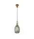Yorktown Ceiling Pendant E27 With 20cm Almond Ribbed Glass Smoked Brass Gold Matt Black-5