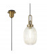 Yorktown Ceiling Pendant E27 With 20cm Almond Ribbed Glass Champagne Brass Gold Matt Black-1