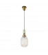 Yorktown Ceiling Pendant E27 With 20cm Almond Ribbed Glass Champagne Brass Gold Matt Black-4