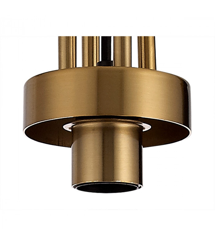Yorktown Ceiling Pendant E27 With 20cm Almond Ribbed Glass Champagne Brass Gold Matt Black-8