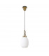 Yorktown Ceiling Pendant E27 With 20cm Almond Ribbed Glass Opal Brass Gold Matt Black-4