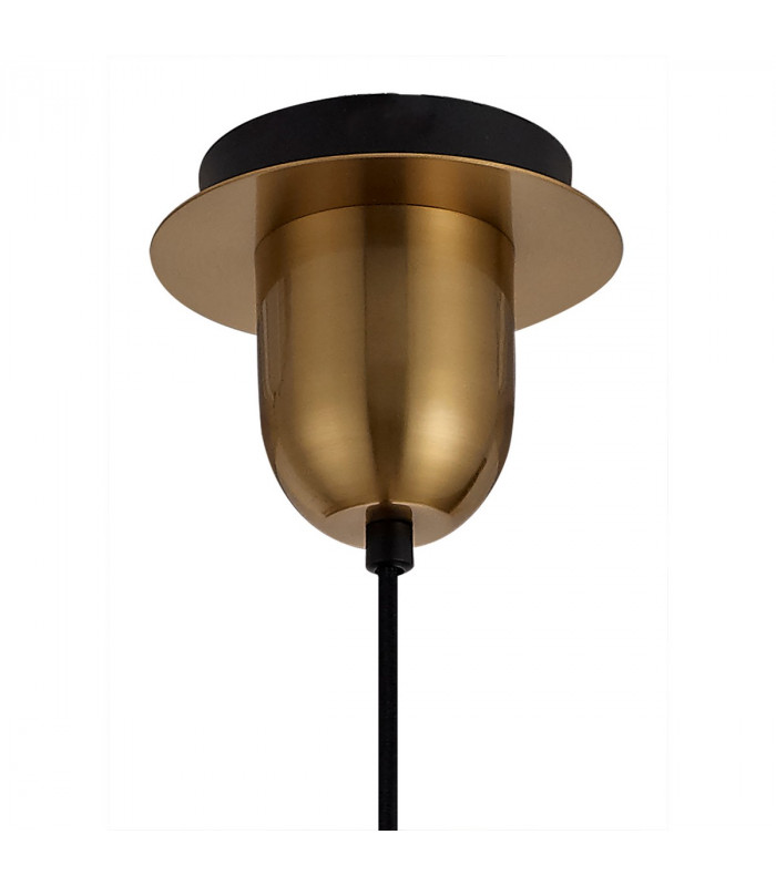 Yorktown Ceiling Pendant E27 With 20cm Almond Ribbed Glass Opal Brass Gold Matt Black-6
