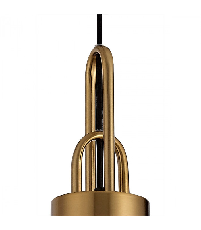 Yorktown Ceiling Pendant E27 With 20cm Almond Ribbed Glass Opal Brass Gold Matt Black-7