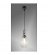 Yorktown Ceiling Pendant E27 With 20cm Almond Ribbed Glass Clear Black Chrome Matt Black-3