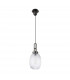 Yorktown Ceiling Pendant E27 With 20cm Almond Ribbed Glass Clear Black Chrome Matt Black-4