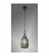 Yorktown Ceiling Pendant E27 With 20cm Almond Ribbed Glass Smoked Black Chrome Matt Black-3