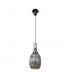 Yorktown Ceiling Pendant E27 With 20cm Almond Ribbed Glass Smoked Black Chrome Matt Black-4