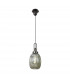 Yorktown Ceiling Pendant E27 With 20cm Almond Ribbed Glass Smoked Black Chrome Matt Black-5