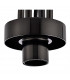 Yorktown Ceiling Pendant E27 With 20cm Almond Ribbed Glass Smoked Black Chrome Matt Black-8