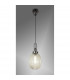 Yorktown Ceiling Pendant E27 With 20cm Almond Ribbed Glass Champagne Black Chrome Matt Black-3
