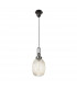 Yorktown Ceiling Pendant E27 With 20cm Almond Ribbed Glass Champagne Black Chrome Matt Black-4