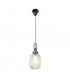 Yorktown Ceiling Pendant E27 With 20cm Almond Ribbed Glass Champagne Black Chrome Matt Black-5
