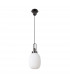 Yorktown Ceiling Pendant E27 With 20cm Almond Ribbed Glass Opal Black Chrome Matt Black-4