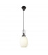 Yorktown Ceiling Pendant E27 With 20cm Almond Ribbed Glass Opal Black Chrome Matt Black-5