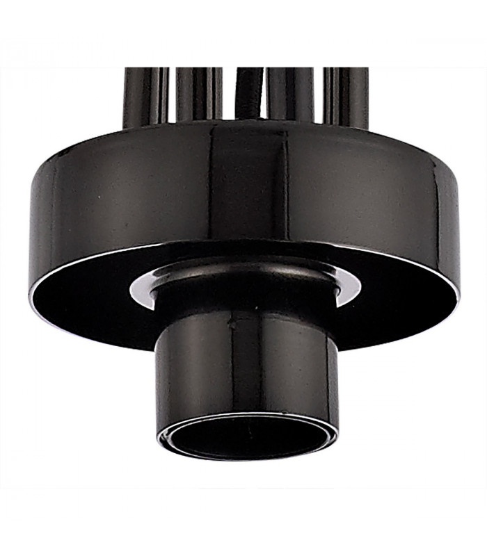 Yorktown Ceiling Pendant E27 With 20cm Almond Ribbed Glass Opal Black Chrome Matt Black-8