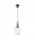 Yorktown Ceiling Pendant E27 20cm Almond Ribbed Glass Clear Black Aged Pewter-4