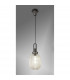 Yorktown Ceiling Pendant E27 20cm Almond Ribbed Glass Champagne Black Aged Pewter-3