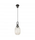 Yorktown Ceiling Pendant E27 20cm Almond Ribbed Glass Champagne Black Aged Pewter-4