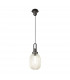 Yorktown Ceiling Pendant E27 20cm Almond Ribbed Glass Champagne Black Aged Pewter-5