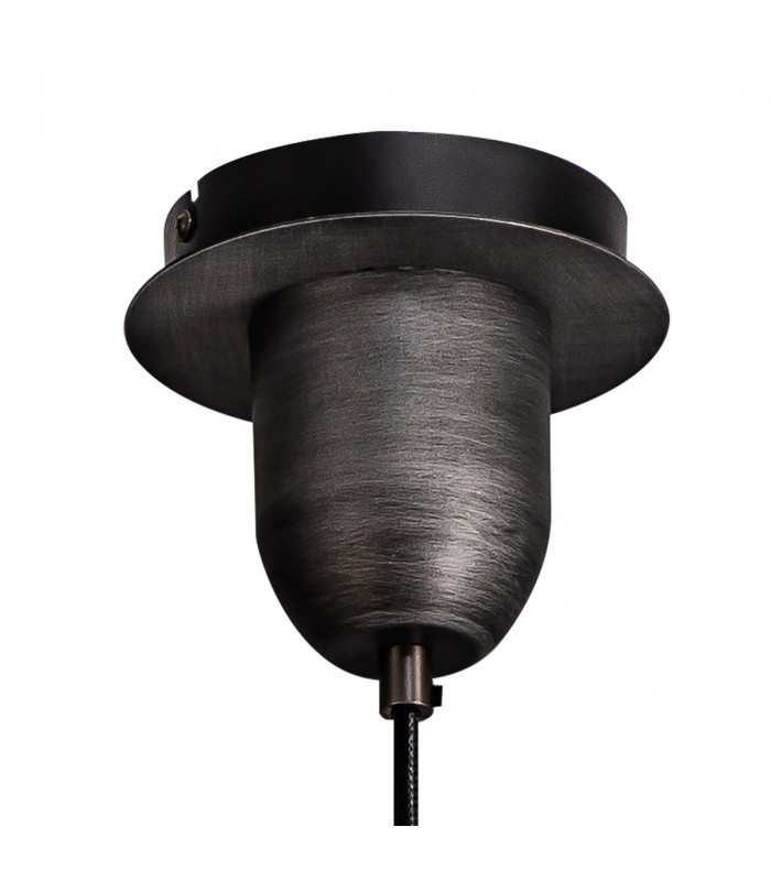 Yorktown Ceiling Pendant E27 20cm Almond Ribbed Glass Opal Black Aged Pewter-6