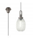 Yorktown Ceiling Pendant E27 20cm Almond Ribbed Glass Clear Antique Silver Black-1