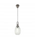 Yorktown Ceiling Pendant E27 20cm Almond Ribbed Glass Clear Antique Silver Black-5
