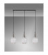 Yorktown Linear 3 Light Ceiling Pendant E27 With 20cm Almond Ribbed Glass Clear Polished Nickel Matt Black-10