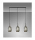 Yorktown Linear 3 Light Ceiling Pendant E27 With 20cm Almond Ribbed Glass Smoked Polished Nickel Matt Black-3