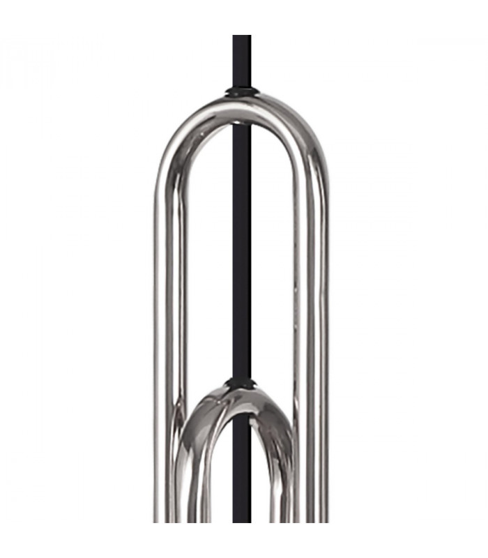 Yorktown Linear 3 Light Ceiling Pendant E27 With 20cm Almond Ribbed Glass Smoked Polished Nickel Matt Black-5