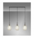 Yorktown Linear 3 Light Ceiling Pendant E27 With 20cm Almond Ribbed Glass Champagne Polished Nickel Matt Black-3